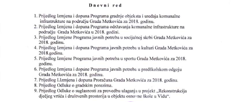 Poziv za 12.sjednicu Gradskog vijeća 1