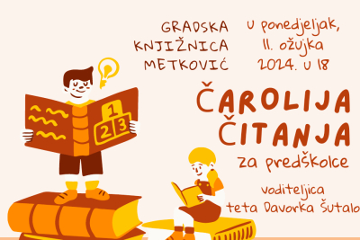 Gradska knjižnica Metković poziva predškolce na radionicu „Čarolija čitanja“