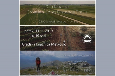 Gradska knjižnica Metković:  Multimedijalno predavanje ‘104 dana na Croatian Long Distance Trailu – 2200 km od Iloka do Prevlake’