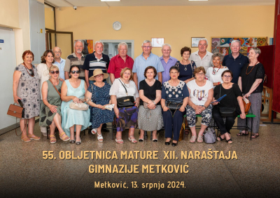 Obilježena 55. godišnjica mature 12. naraštaja Gimnazije Metković