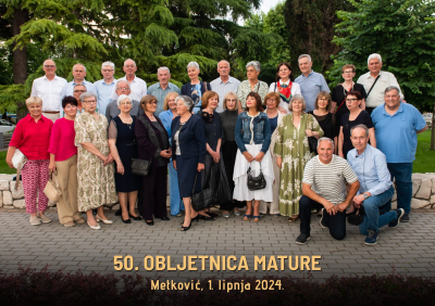 Sedamnaesti naraštaj Gimnazije Metković danas slavi 50. godišnjicu mature