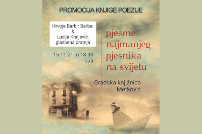 Gradska knjižnica Metković: večeras predstavljanje zbirke pjesama Hrvoja Barbira Barbe