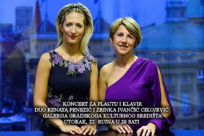 Koncert za flautu i klavir – Duo Renata Penezić i Zrinka Ivančić Cikojević u utorak u GKS-u