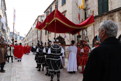 Predstavnici Dubrovačko-neretvanske županije na čelu s županom Dobroslavićem na proslavi 1049. Feste svetog Vlaha