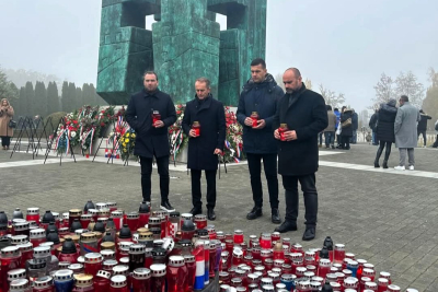 Gradonačelnik Dalibor Milan, zamjenik Robert Doko, predsjednik GV-a Hrvoje Bebić i pročelnik Ivica Popović u Vukovaru