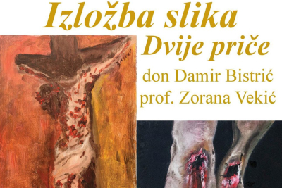 ‘Dvije priče’ – najava otvorenja izložbe slika  prof. Zorane Vekić i don Damira Bistrića