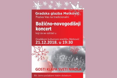 Pozivate se na tradicionalni blagdanski koncert Gradske glazbe Metković