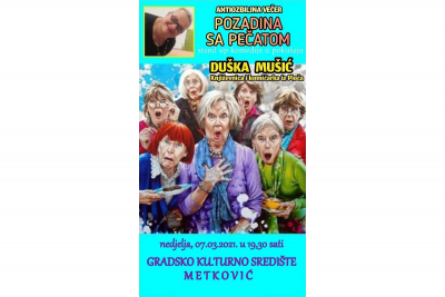 GKS Metković: u nedjelju stand-up komedija Duške Mušić „Pozadina sa pečatom“