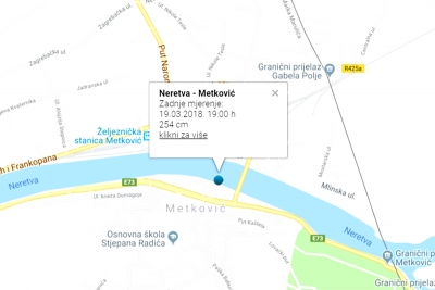 Neretva narasla na 254 cm