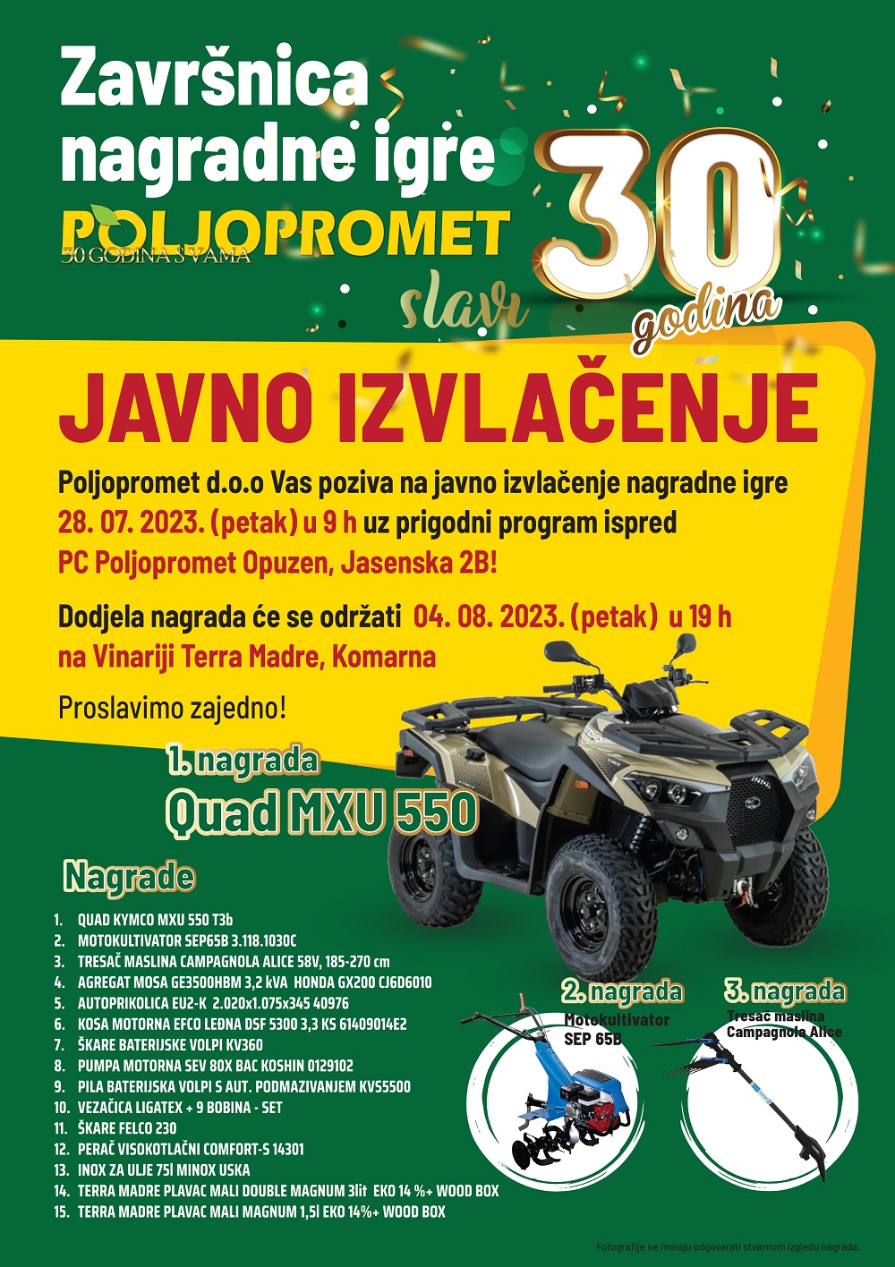 Javno Izvlacenje Poljopromet plakat